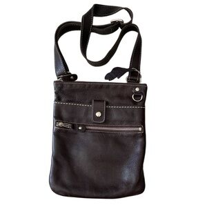 Roots Brown Leather Crossbody bag